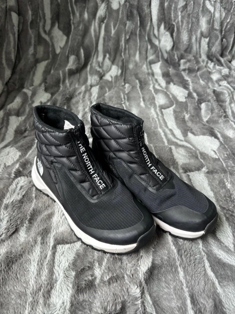 The North Face ThermoBall Eco Black Insulated Zip Ankle Boots